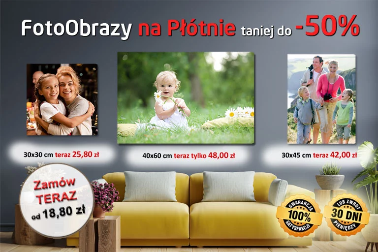 FotoObrazy na ptnie - druk jakoci HD teraz nawet -50% od 18,80 z